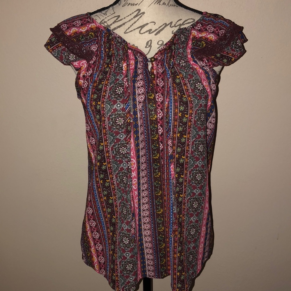 No Boundaries Cap Sleeve Blouse